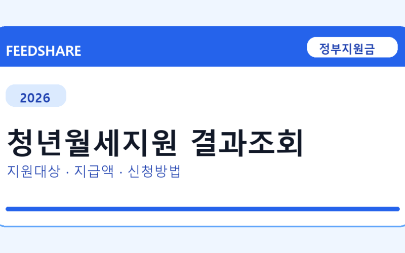 2026 청년월세지원 결과조회 신청 조건 총정리｜대상·지급액·신청방법