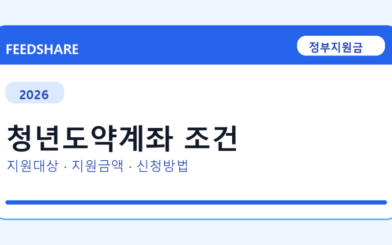 2026 청년도약계좌 조건 신청 조건 총정리｜대상·지급액·신청방법