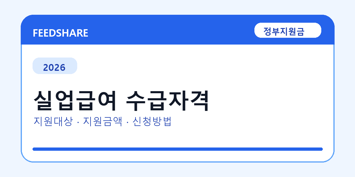 2026 실업급여 수급자격 대상자 확인 방법｜소득기준·신청기간·지급일