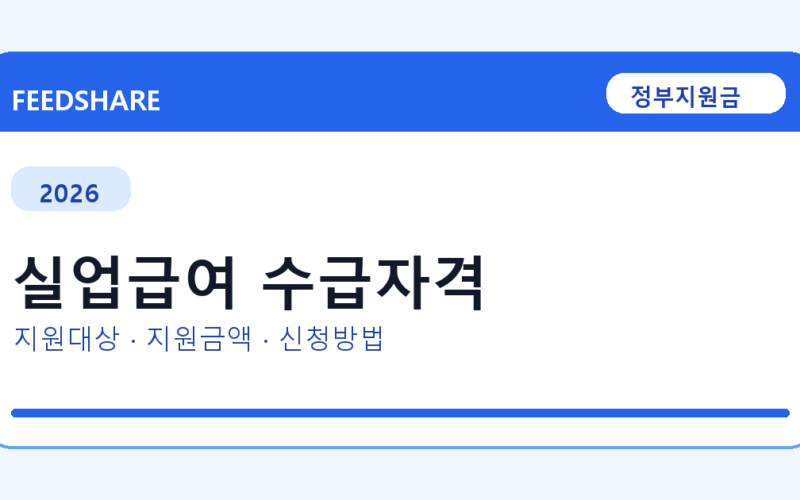 2026 실업급여 수급자격 대상자 확인 방법｜소득기준·신청기간·지급일