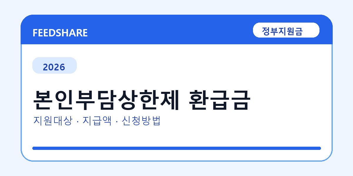 2026 본인부담상한제 환급금 신청 조건 총정리｜대상·지급액·신청방법