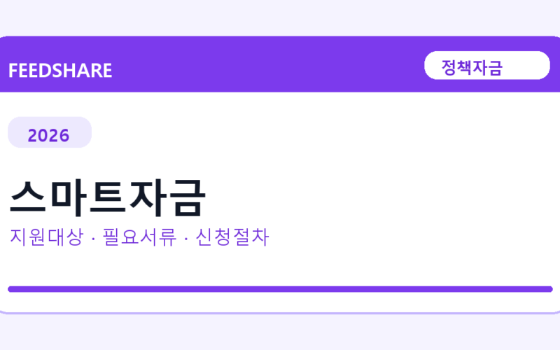 2026 스마트자금 지원대상 확인｜사업자 조건·필요서류·절차