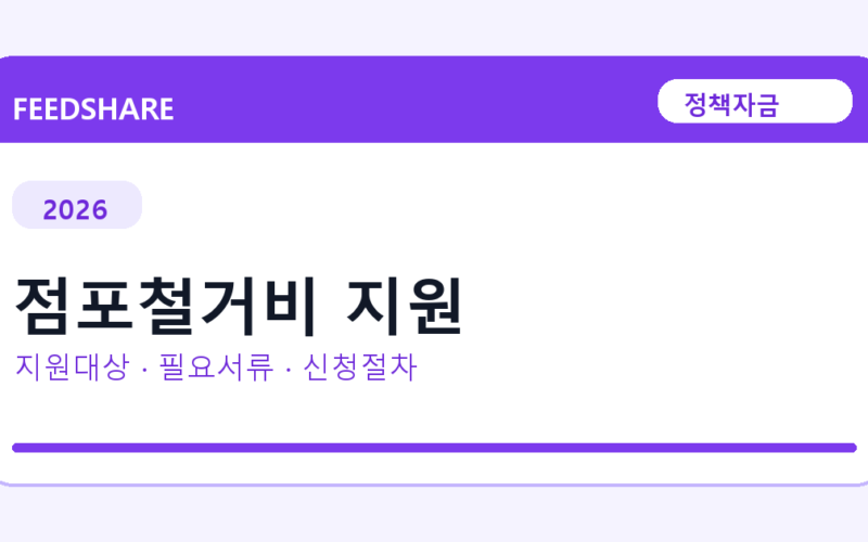 2026 점포철거비 지원 지원대상 확인｜사업자 조건·필요서류·절차