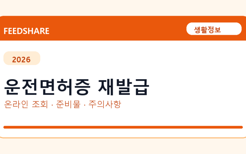운전면허증 재발급 온라인 조회·발급 총정리｜준비물·제출처·주의사항