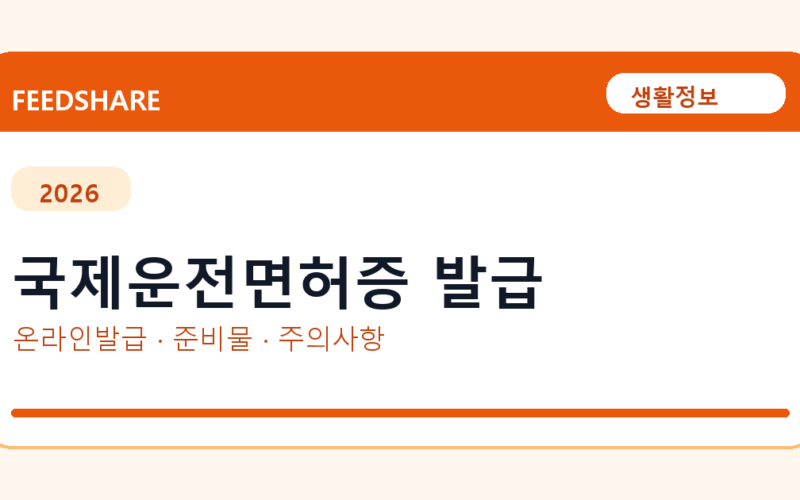 국제운전면허증 발급 온라인 조회·발급 총정리｜준비물·제출처·주의사항