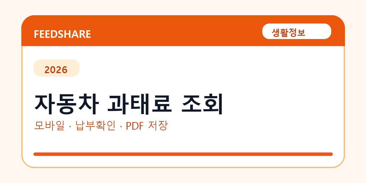 자동차 과태료 조회 발급 전 확인사항｜모바일·무인민원발급기·PDF 저장