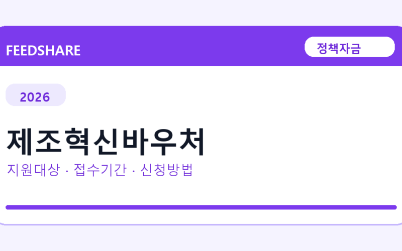 2026 제조혁신바우처 신청방법 총정리｜대상·금리·접수기간
