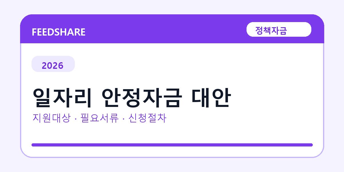 2026 일자리 안정자금 대안 지원대상 확인｜사업자 조건·필요서류·절차