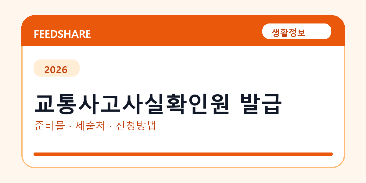 교통사고사실확인원 발급 온라인 조회·발급 총정리｜준비물·제출처·주의사항