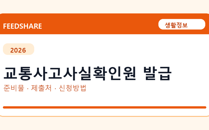 교통사고사실확인원 발급 온라인 조회·발급 총정리｜준비물·제출처·주의사항