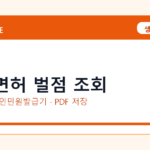 운전면허 벌점 조회 발급 전 확인사항｜모바일·무인민원발급기·PDF 저장