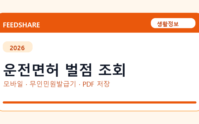 운전면허 벌점 조회 발급 전 확인사항｜모바일·무인민원발급기·PDF 저장