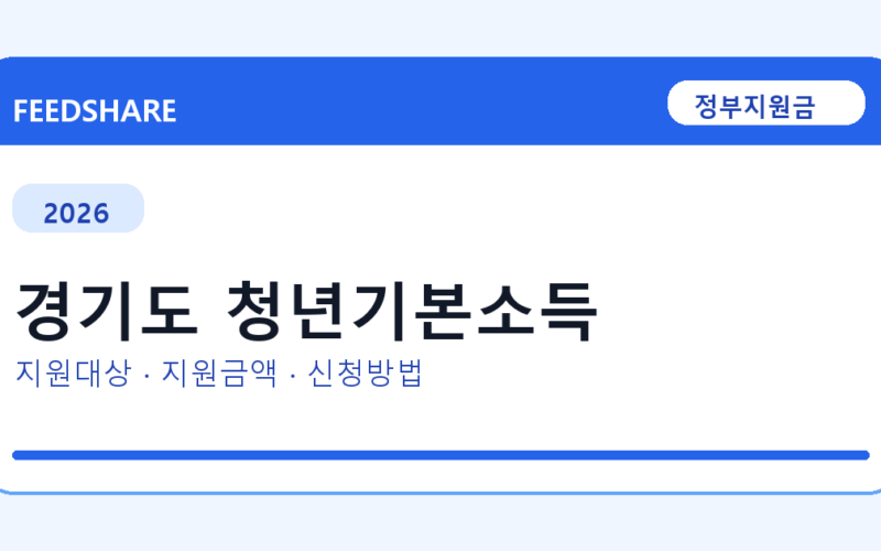2026 경기도 청년기본소득 신청방법 총정리