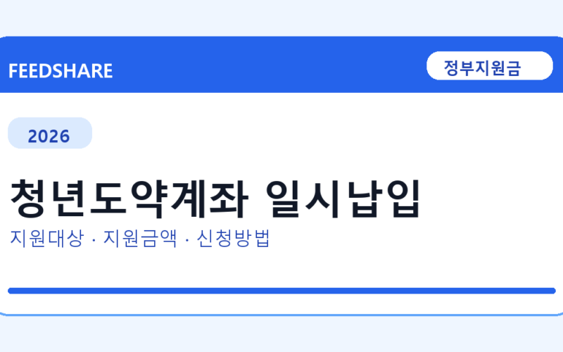2026 청년도약계좌 일시납입 방법 총정리